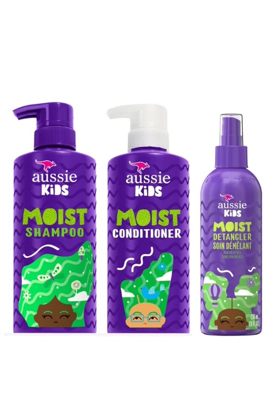Kids Shampoo, Conditioner, & Detangler Set, Moisturizes Hair, Sulfate Free, For All Hair Types