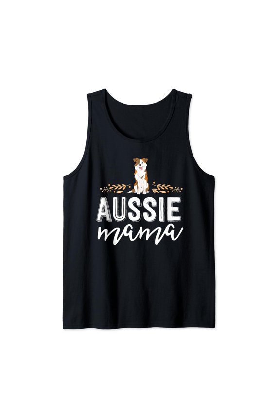 Aussie Mama Red Merle Australian Shepherd Farm Dog Mom Tank Top Size S-3XL