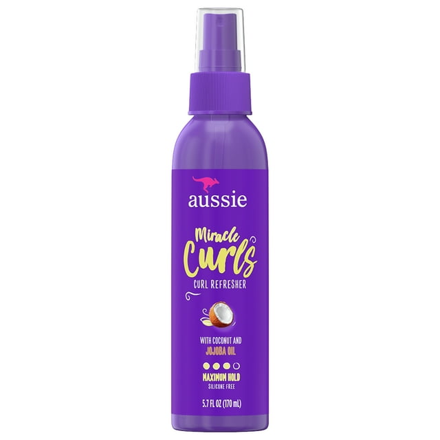 Aussie Miracle Curls Curl Refresher Spray Gel, Max Hold, for All Hair Types 5.7 fl oz