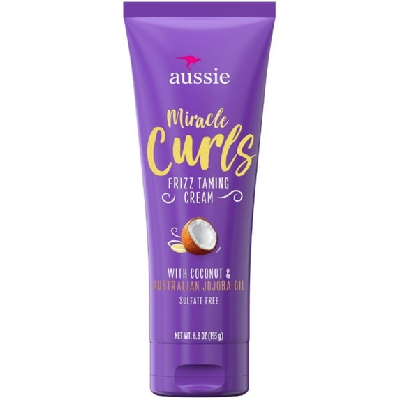 Aussie Miracle Curls Frizz Taming Cream Coconut & Jojoba 6.8 oz (Pack of 2)