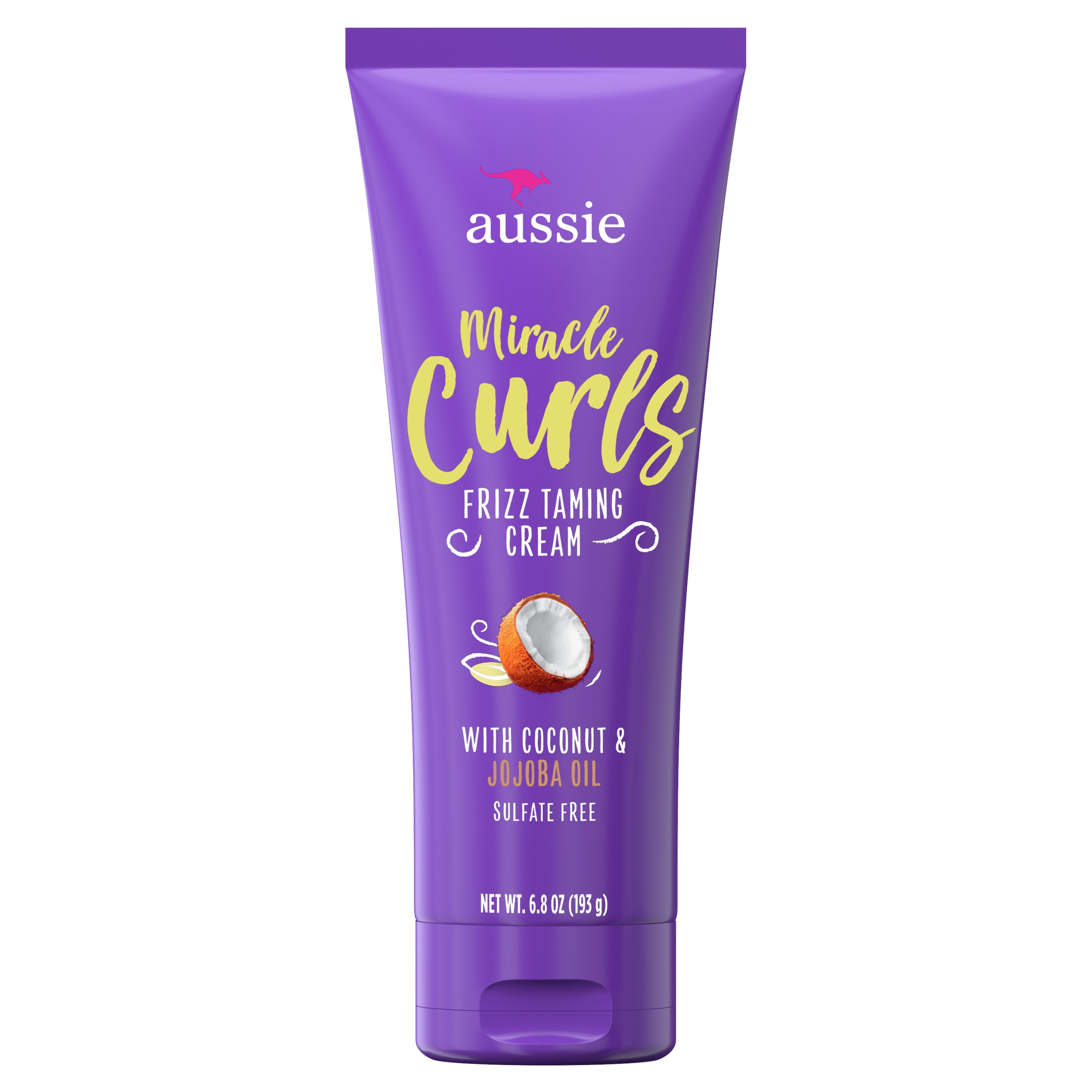 Aussie Miracle Curls Frizz Taming Curl Cream, for Curly Hair 6.8