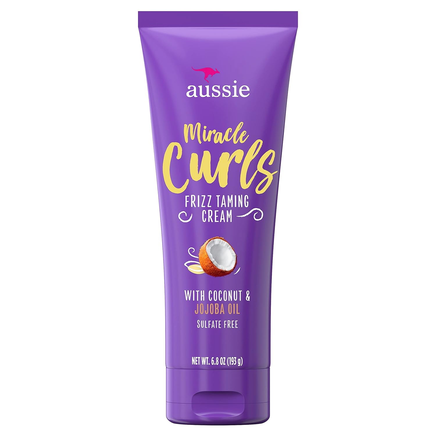 Aussie Miracle Curls Frizz Taming Curl Cream for Curly Hair 6.8 fl oz