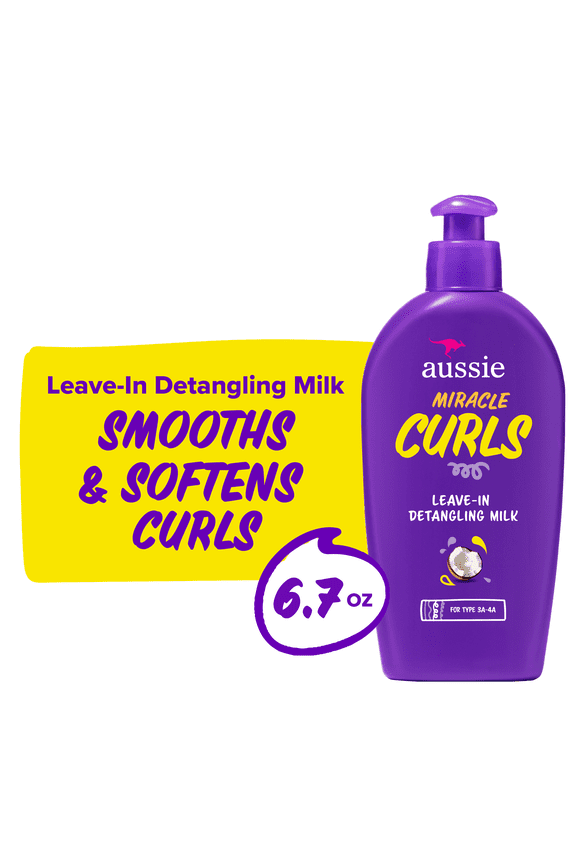 Miracle Curls Leave-in Detangling Milk, for Curly Hair Types Paraben Free, 6.7 oz