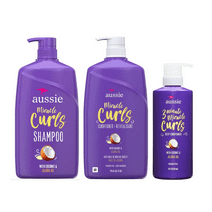 Aussie Miracle Curls Shampoo, Conditioner, & Deep Conditioner Set with Coconut & Jojoba Oil,  For All Hair Types, Paraben Free