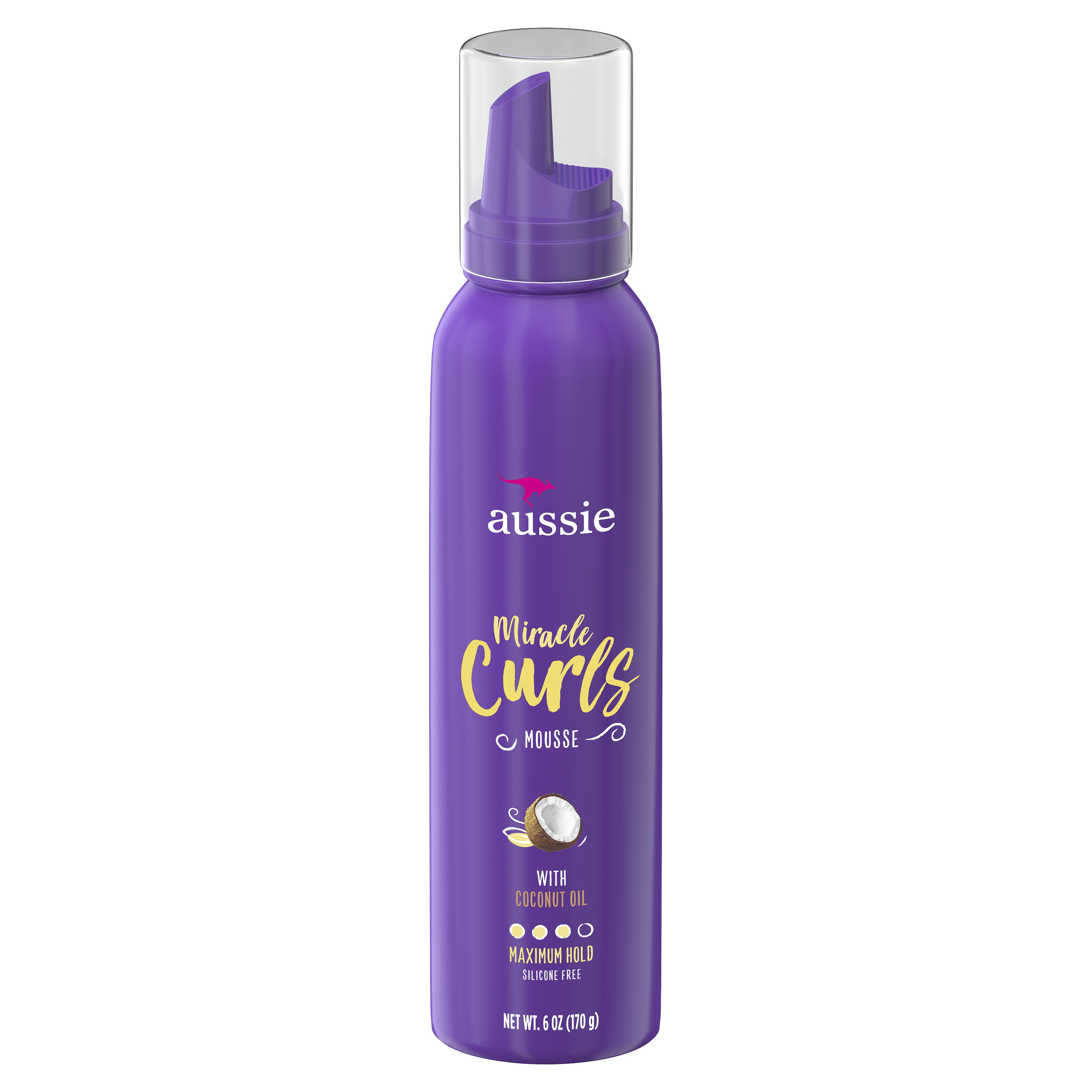 Aussie Miracle Curls Styling Mousse with Coconut & Jojoba Oil, for Curly Hair, Unisex 6.0 fl oz - image 1 of 10