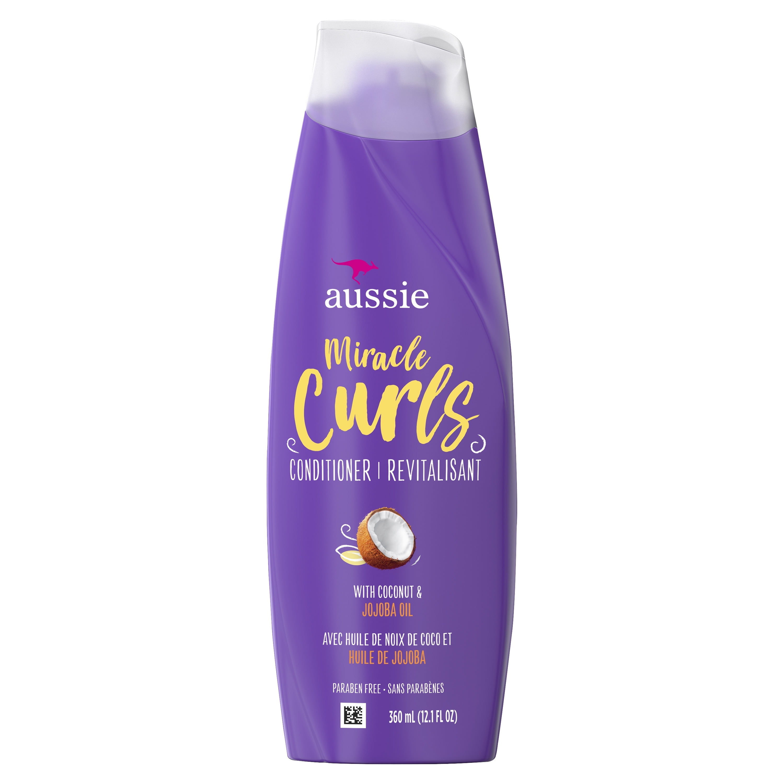 Aussie Miracle Curls with Coconut Oil, Paraben Free Conditioner, 12.1 fl oz for All Hair Types