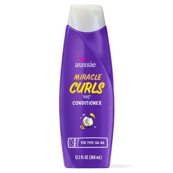 Aussie Miracle Curls with Coconut Oil, Paraben Free Conditioner, 12.1 fl oz for All Hair Types
