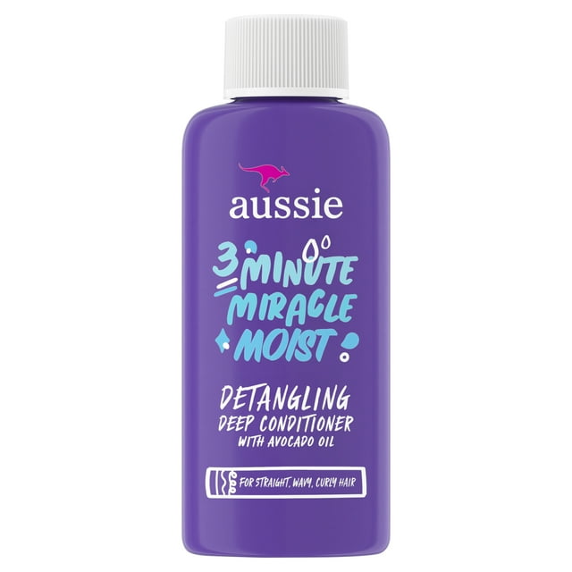 Aussie Miracle Moist 3 Minute Miracle Deep Conditioner with Avocado, Paraben Free, For All Hair Types 1.7 fl oz