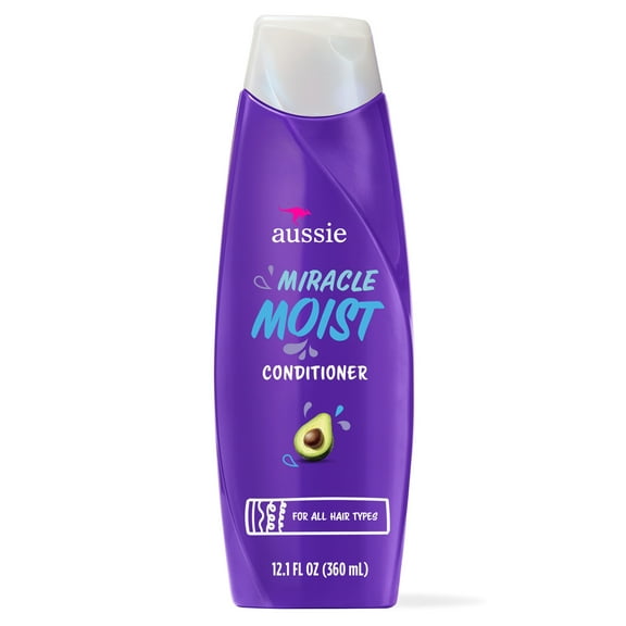 Aussie Miracle Moist Conditioner for Dry Hair, Paraben Free, 12.1 oz