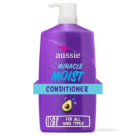 Aussie Miracle Moist Conditioner with Avocado, Paraben Free, For Dry Hair Types, 26.2 oz