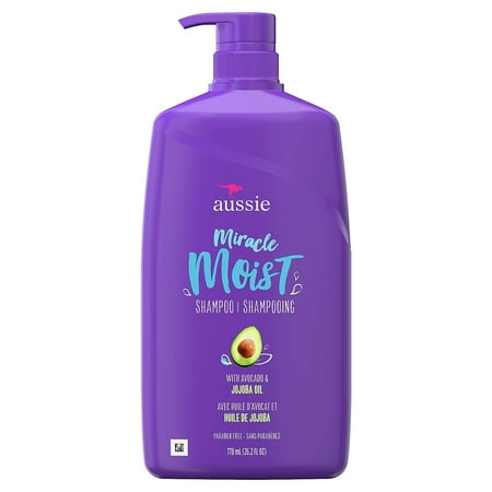 Aussie Miracle Moist Hair Shampoo with Pump, Avocado and Australian Jojoba Oil, 26.2 Oz, 6 Pack