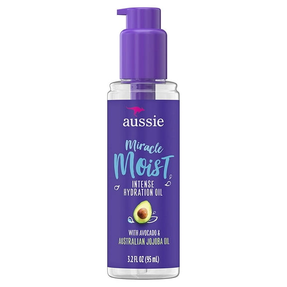 Aussie Miracle Moist Intense Hydration Oil With Avocado And Australian Jojoba Oil, 3.2 Oz, 2 Pack