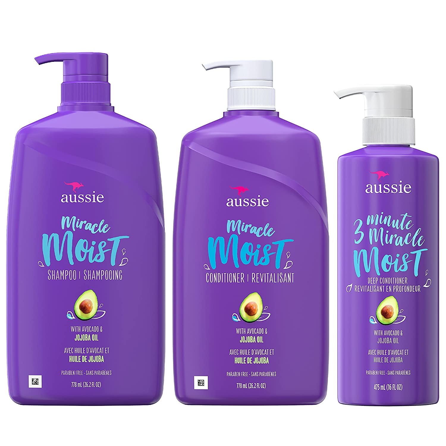 Aussie Miracle Curls Shampoo with Coconut & Jojoba Oil, Foe All Hair Types,  Paraben Free, 26.2 fl oz