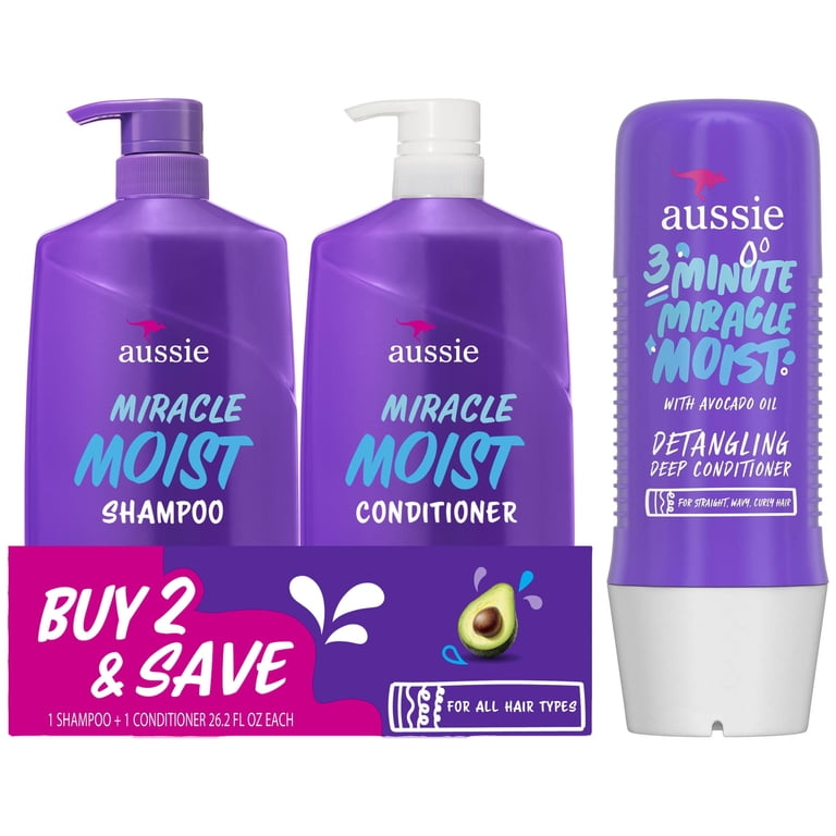 Aussie Miracle Moist Shampoo and Conditioner with 3 Minute Miracle