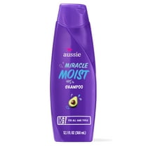 Aussie Miracle Moist Shampoo for All Hair Types with Avocado, Moisturizing, Paraben Free, 12.1 fl oz