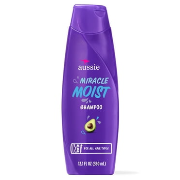 Aussie Miracle Moist Shampoo for All Hair Types with Avocado, Moisturizing, Paraben Free, 12.1 fl oz