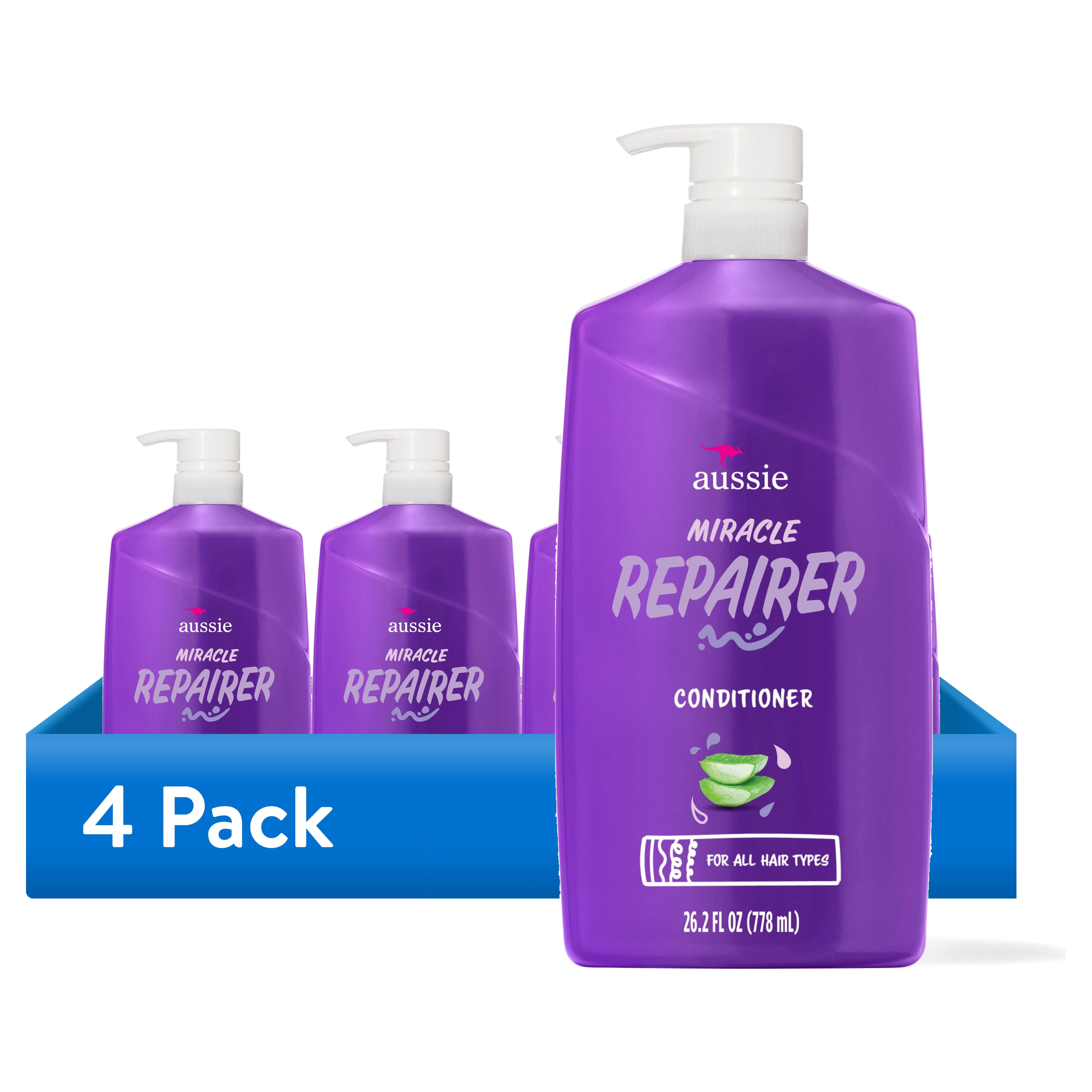 (4 pack) Aussie Miracle Repairer Conditioner with Aloe for All Hair Types, 26.2 fl oz