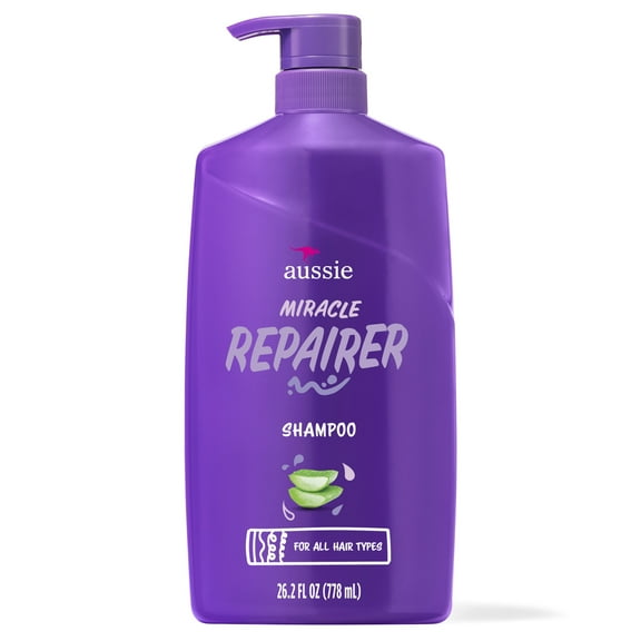Aussie Miracle Repairer Shampoo with Aloe for All Hair Types, 26.2 fl oz