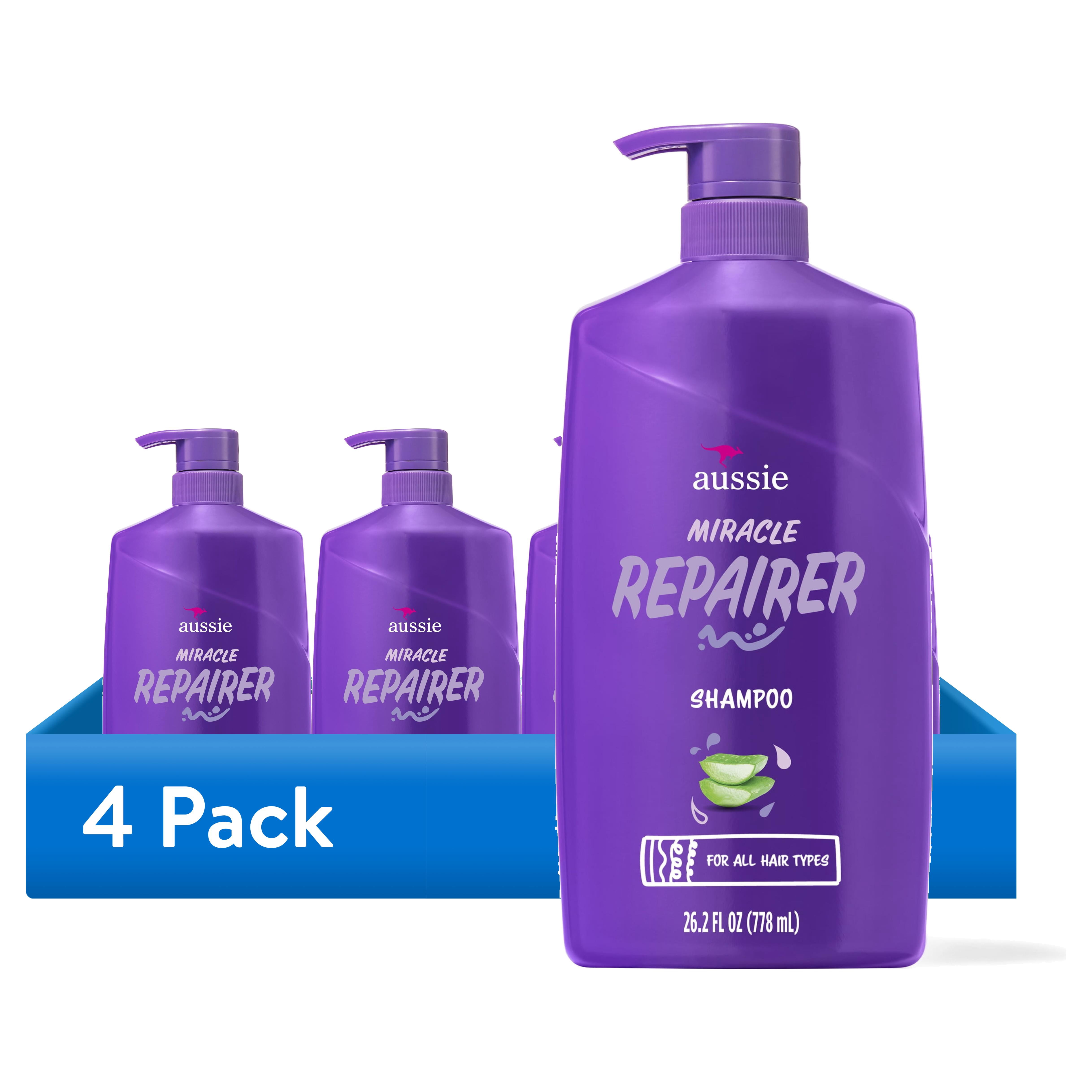 (4 pack) Aussie Miracle Repairer Shampoo with Aloe for All Hair Types, 26.2 fl oz