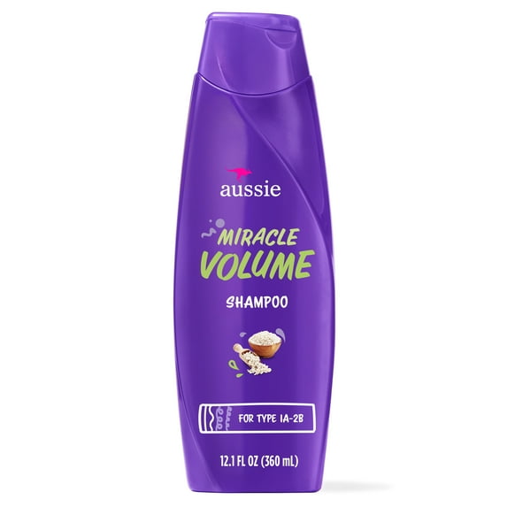 Aussie Miracle Volume for Fine Hair Daily Shampoo, for All Hair Types 12.1 fl oz