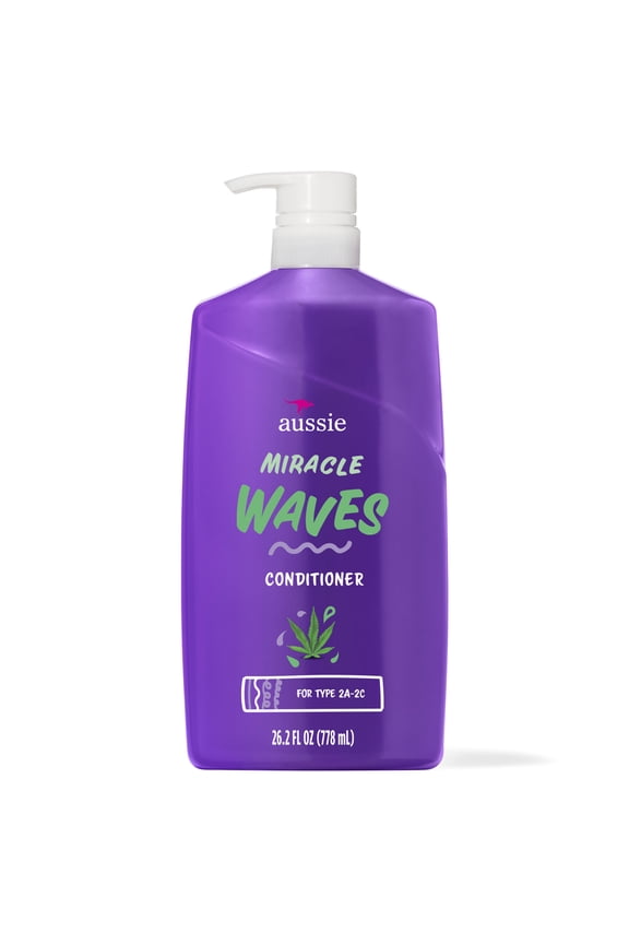 Miracle Waves Anti-Frizz Hemp Paraben-Free Conditioner, 26.2 fl oz. for All Hair Types