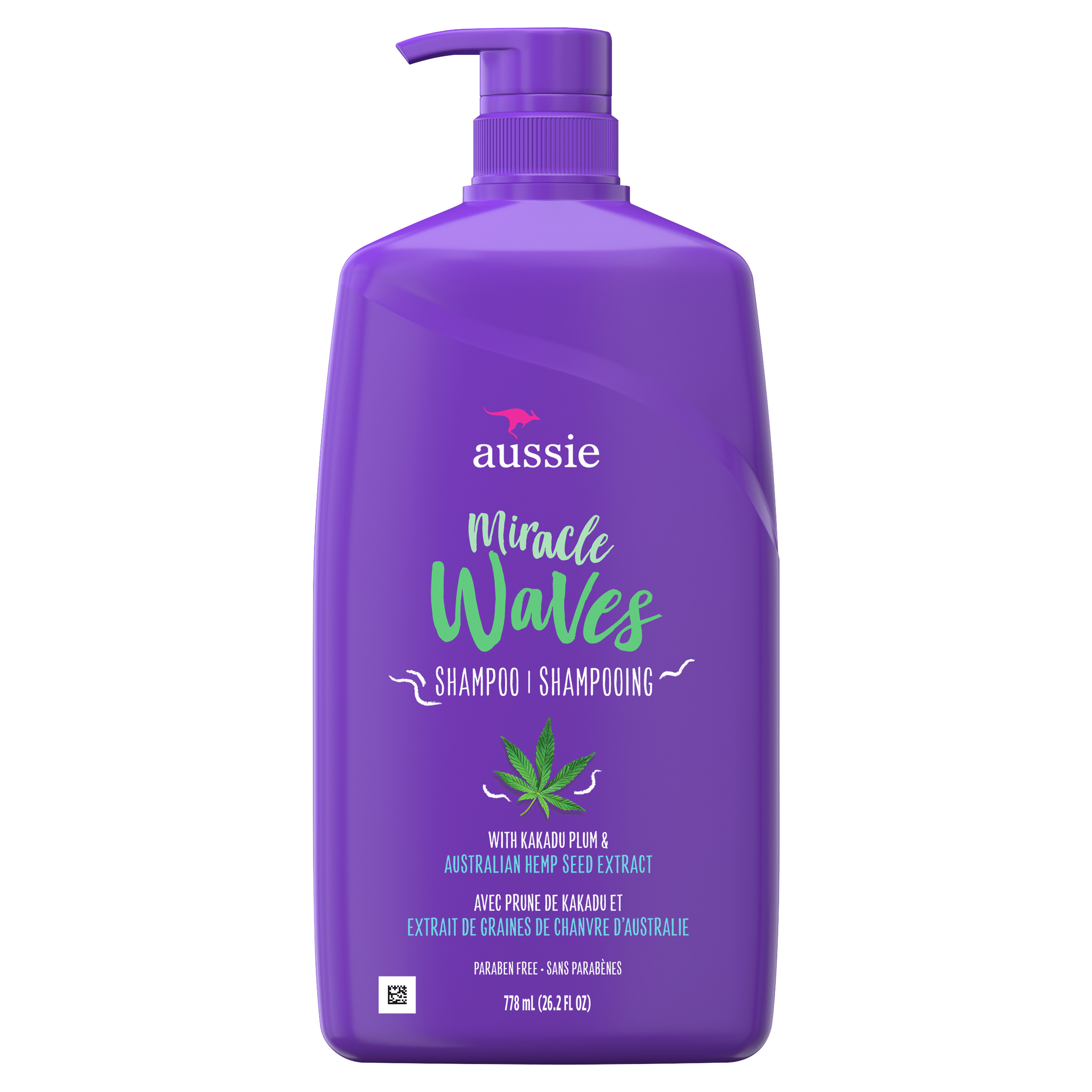 Aussie Miracle Waves Anti-Frizz Hemp Paraben-Free Shampoo, 26.2 fl oz for All Hair Types - image 1 of 8