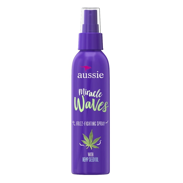 Aussie Miracle Waves Frizz-Fighting Spray with Hemp Seed Oil, Sulfate Free, 5.7 fl. oz.