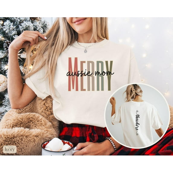 Aussie Mom Shirt, Dog Mom Winter Shirt, Australian Shepherd Mama Tee, Aussie Lover, Aussie Dog Owner, Dog Winter, Shirt7 Sweatshirt All Size S-5XL
