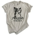 thumbnail image 1 of Aussie Mom T-Shirt, Unisex Women's Shirt, Australian Shepherd, Aussie Owner, Funny Dog Mom Gift, Light Silk Gray, Medium, 1 of 6