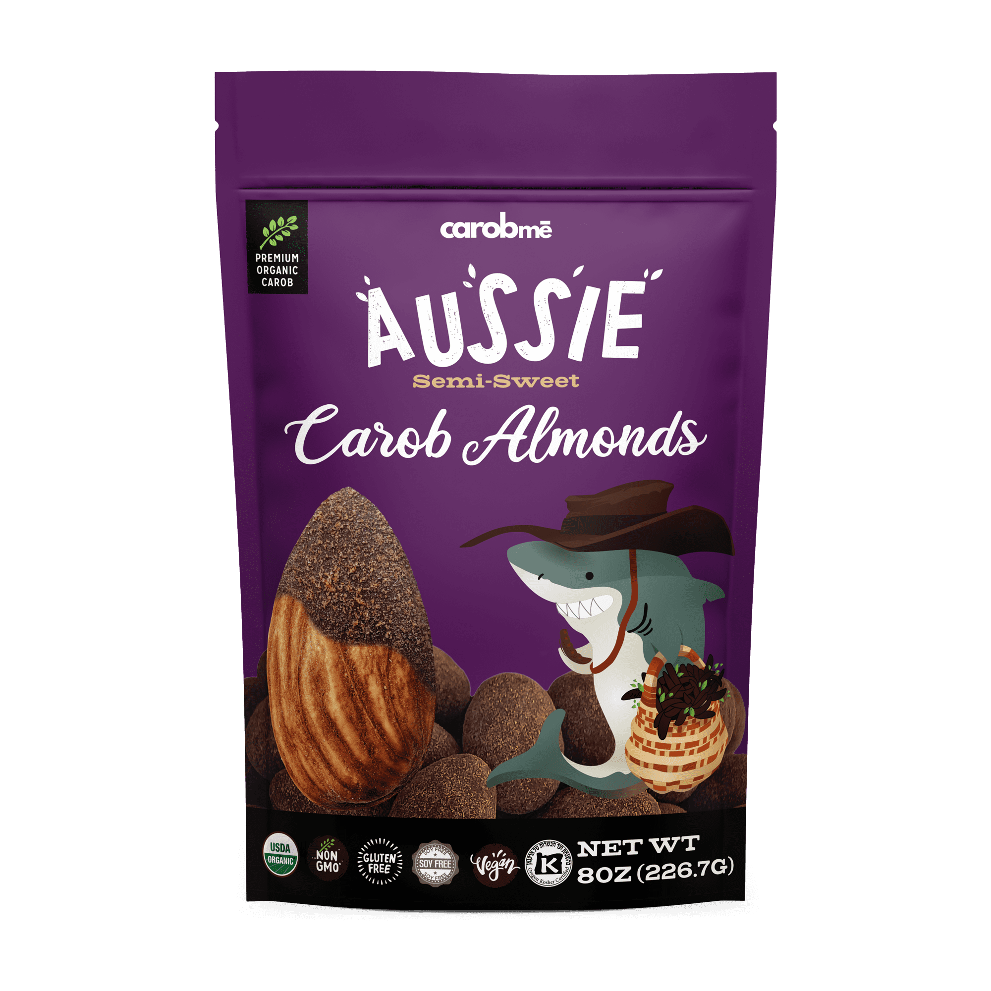 Aussie Organic, Vegan Carob Covered Almonds