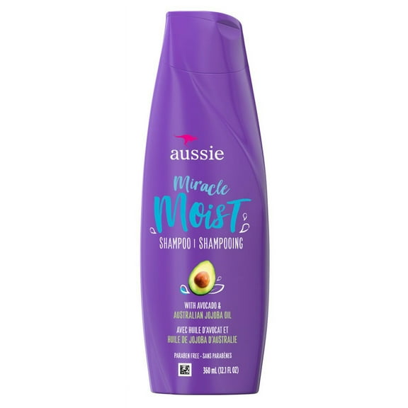 Aussie Shampoo Miracle Moist 12.1oz W/ Avocado & Jojoba Oil (Pack of 3)
