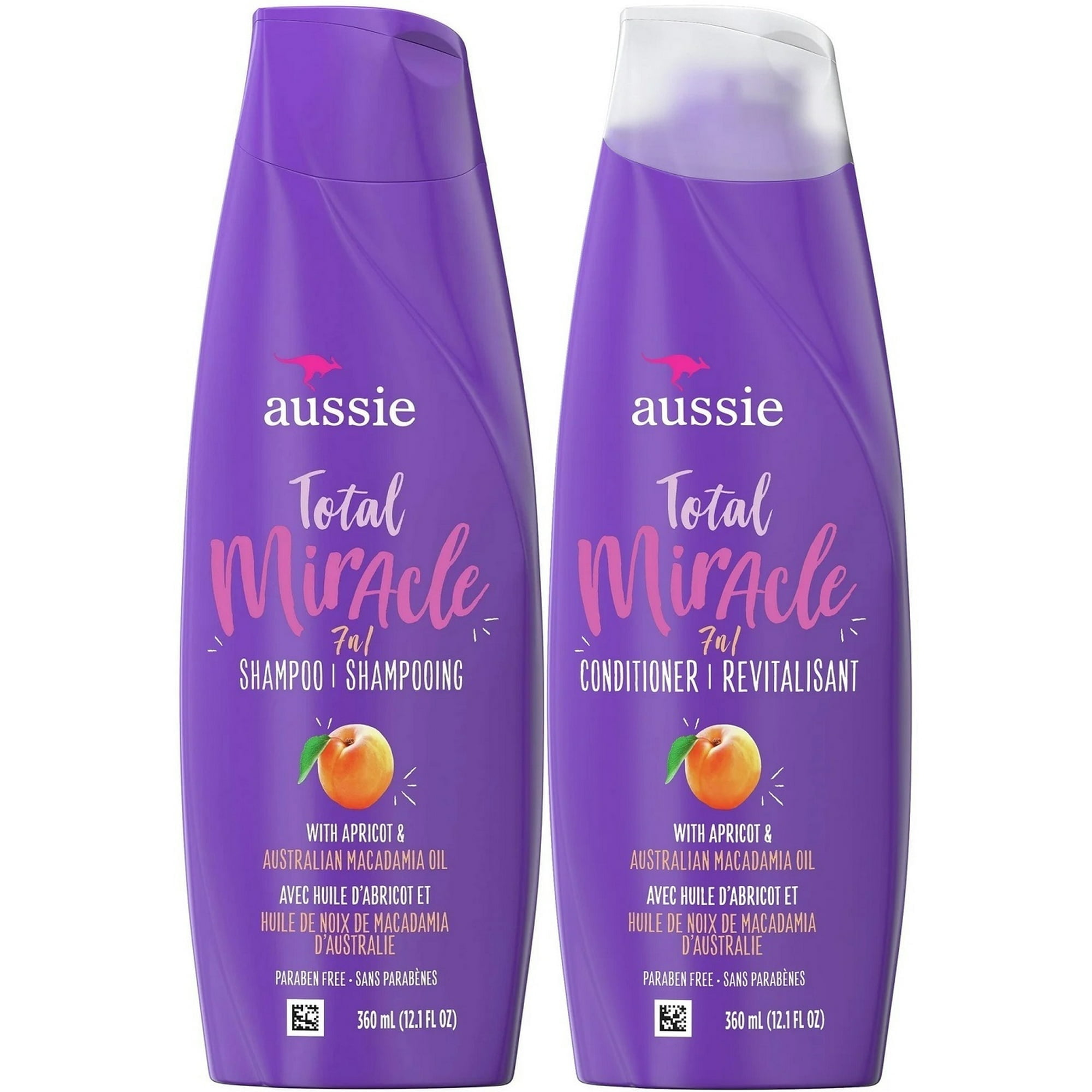 Aussie Total Miracle 7 Benefit Shampoo And Conditioner Set With Apricot Oil - 12.1 fl oz each