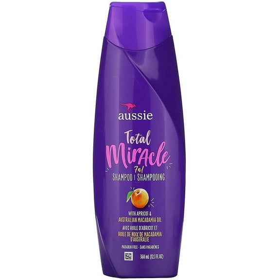 Aussie, Total Miracle, 7 n 1 Shampoo, Apricot & Australian Macadamia Oil, 12.1 fl oz (360 ml)
