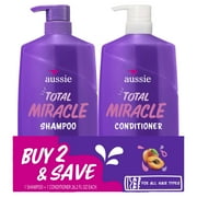 Aussie Total Miracle, Apricot & Macadamia Oil, Paraben Free Shampoo and Conditioner Dual Pack