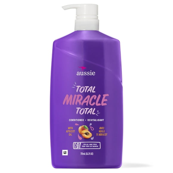 Aussie Total Miracle 7 Benefits Hair Conditioner for Damaged Hair, for All Hair Types, Paraben-Free, 26.2 fl oz 778 ml