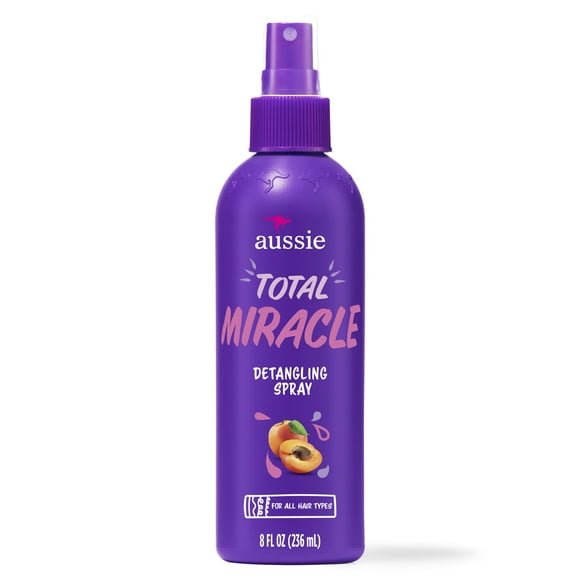 Aussie Total Miracle Kids Detangling Spray, for All Hair Types, Paraben Free, 8 fl oz