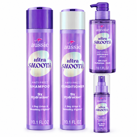 Aussie Ultra Smooth 4 days Frizz and Humidity Fighting Hair Care Set