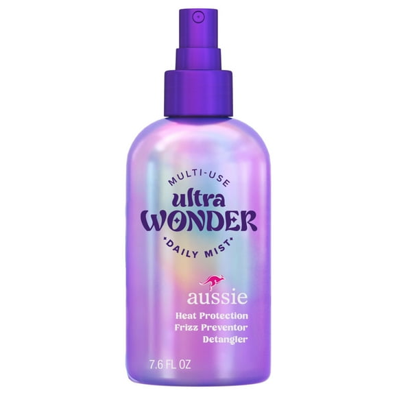 Aussie Ultra Wonder Daily Mist Multi-Use Detangler Spray, Heat Protectant, for All Hair Types, 7.6oz