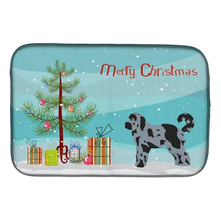 Aussiedoodle #2 Christmas Tree Dish Drying Mat