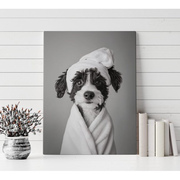 Aussiedoodle Spa Day Wall Art Print, Unframed Paper Poster 8x10in
