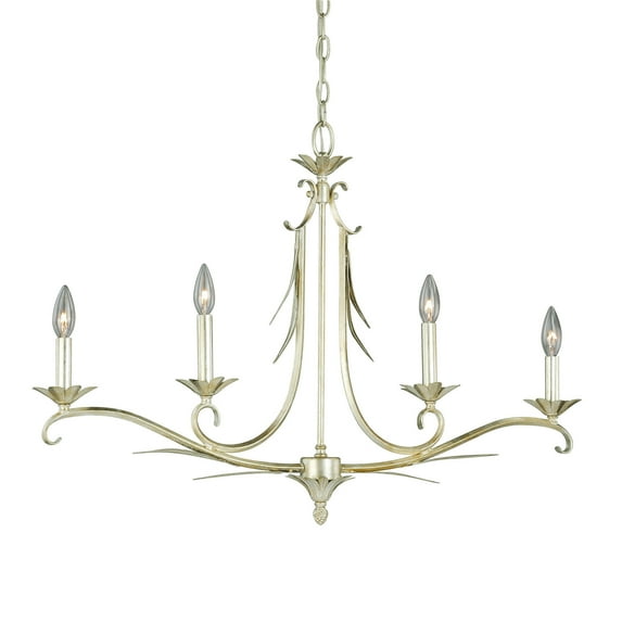 Austen 4L Silver Linear Chandelier Island Pendant Light Fixture