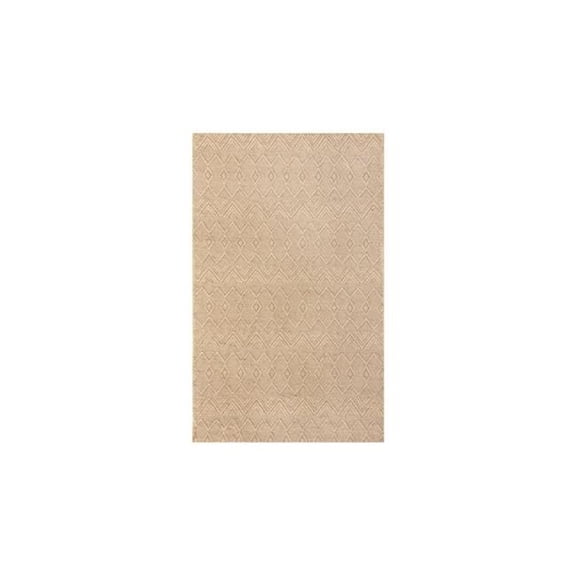Austere 9 ft. 6 in. x 13 ft. Undyed Wool Geometric & Contemporaray Pattern Area Rug - Light Beige - 9' 6in. x 13'