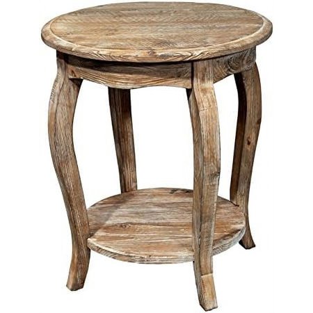 Austerity Reclaimed Wood Round End Table, Driftwood