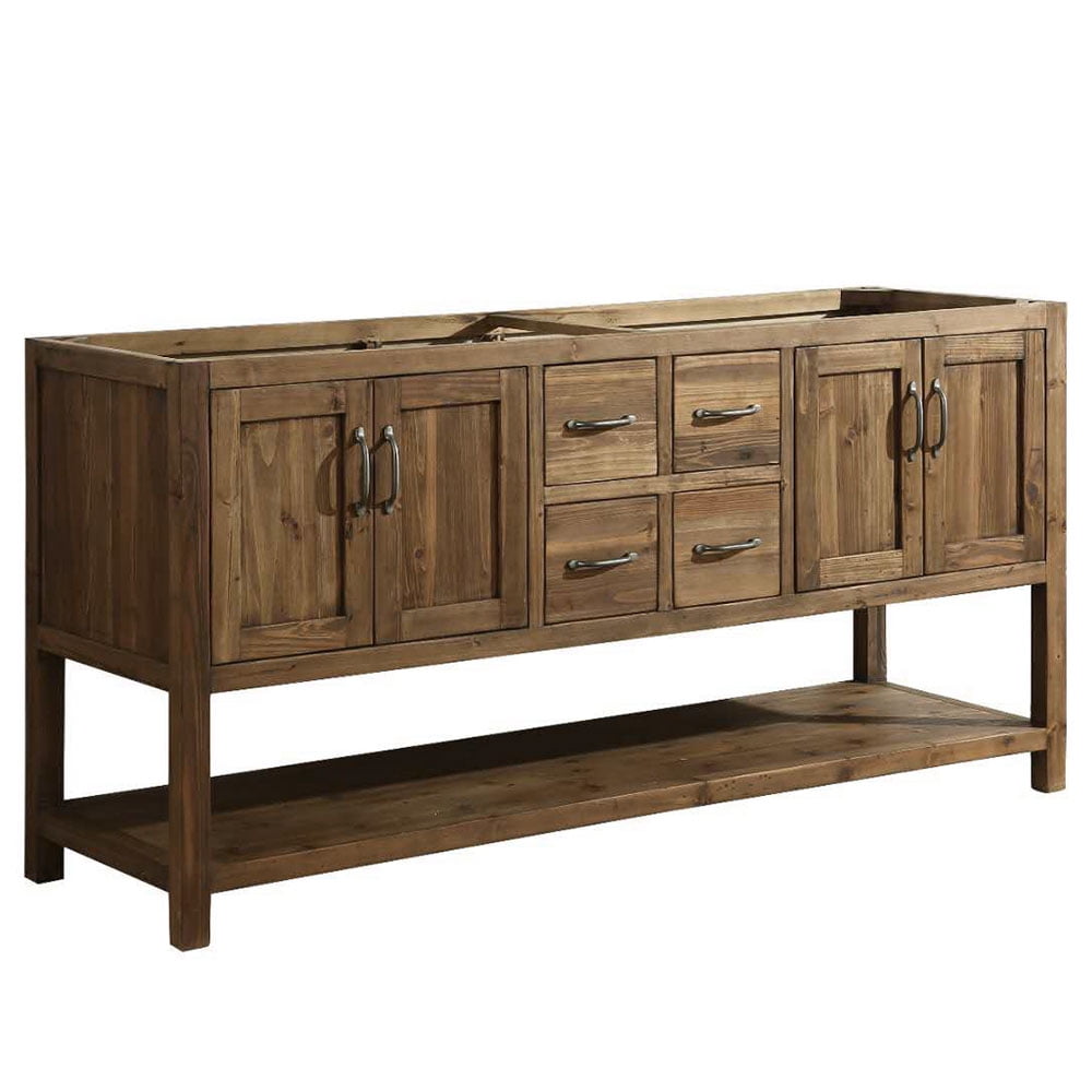 Austin 72" Farmhouse Double Sink Bathroom Vanity Base Only - Solid ...