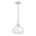 thumbnail image 1 of Austin Allen & Company Urban 1-light Polished Bubble Glass Nickel Pendant - Polished Nickel, 1 of 3