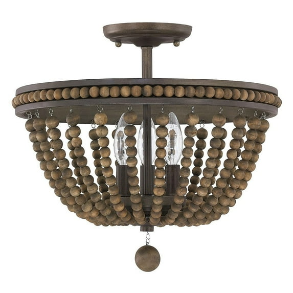 Austin Allen - Handley - 3 Light Semi-Flush Mount In Transitional Style-14.5