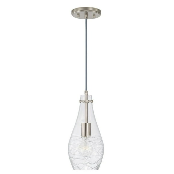 AA1006BN Austin Allen Kier - 1 Light Pendant In Transitional Style-13 Inches Tall and 6 Inches Wide-Brushed Nickel Finish    -Traditional Installation