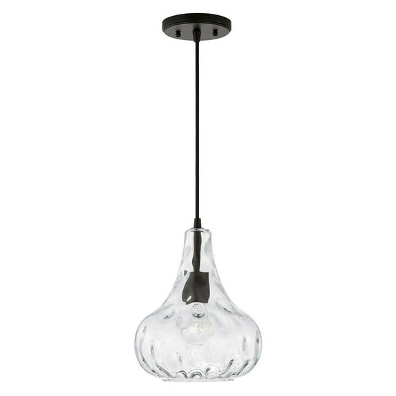 AA1004MB-Austin Allen-River - 1 Light Pendant In Transitional Style-11.5 Inches Tall and 9 Inches Wide-Matte Black Finish -Traditional Installation