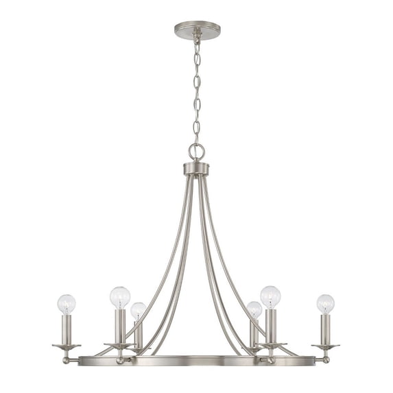 AA1005BN Austin Allen Tempe - 6 Light Chandelier In Transitional Style-23.5 Inches Tall and 30 Inches Wide-Brushed Nickel Finish -Traditional