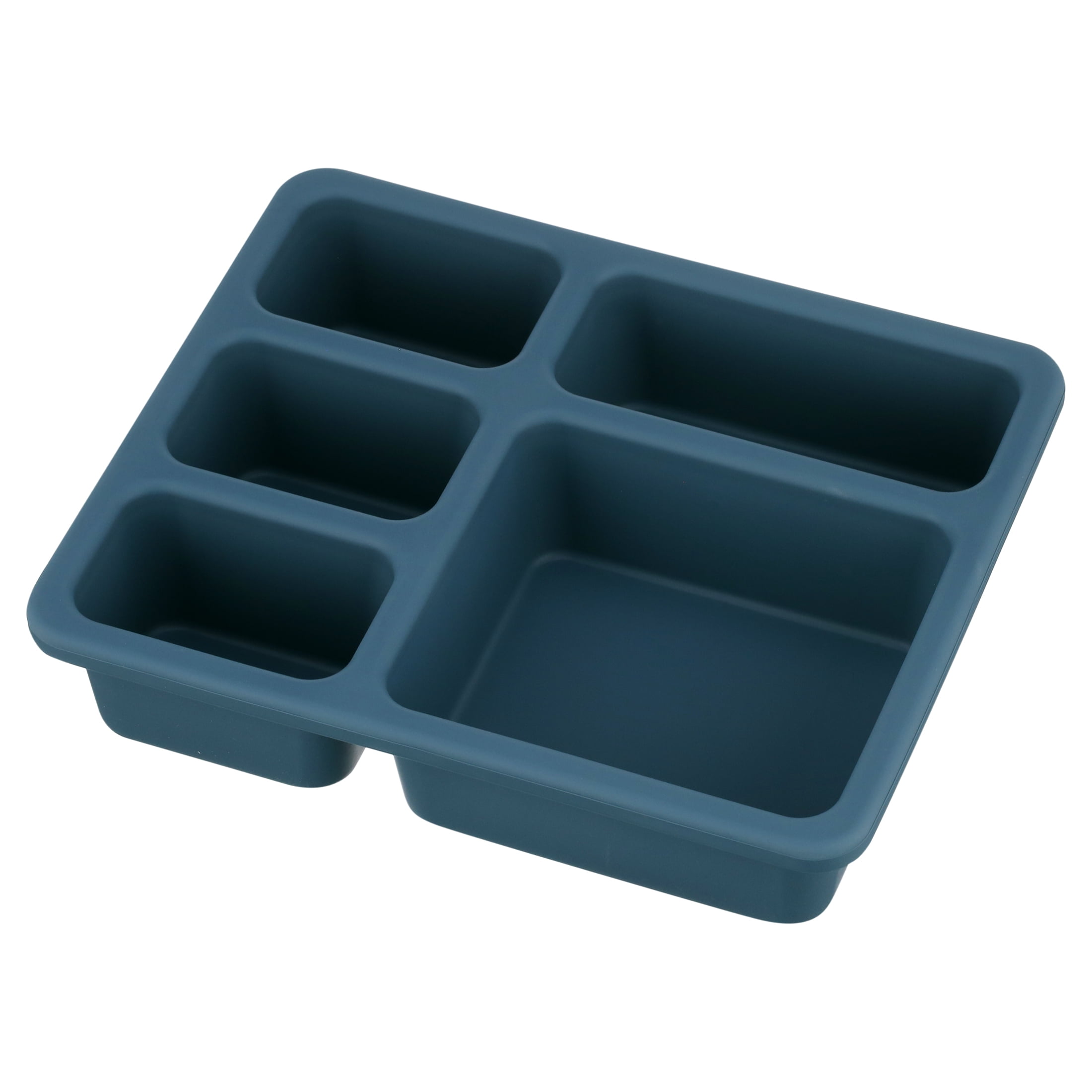 Austin Baby Co Bento Lunch Box for Toddler and Kids – Silicone Lunch Container with 5 Leak-Proof Compartments – Food-Safe Materials, Sturdy, Dishwasher Safe, and BPA Free (Newport Blue)